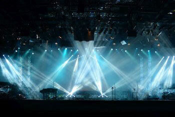 Affordable Lighting Equipment Rentals An empty concert stage with production lighting