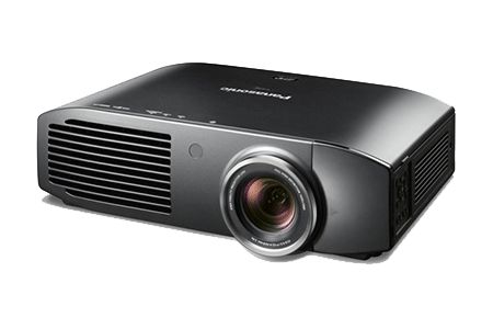 Affordable Audio Visual Rentals A front view of a Panasonic projector