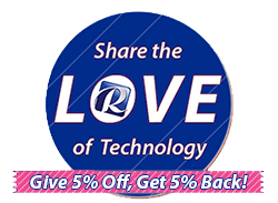 Rentacomputer.com's share the love referral program Referral Rewards