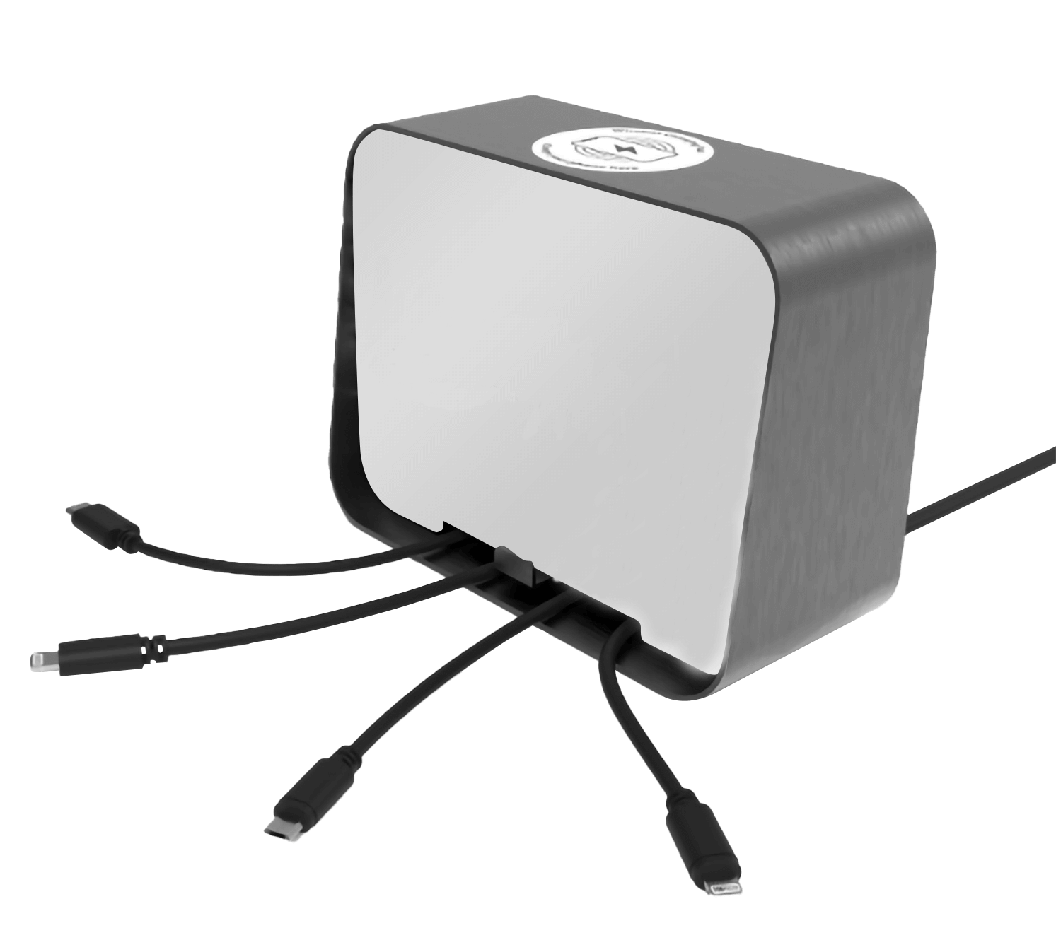 High Top Charging Hub Rentals A high top charging hub showing branding opportunities and available charging features